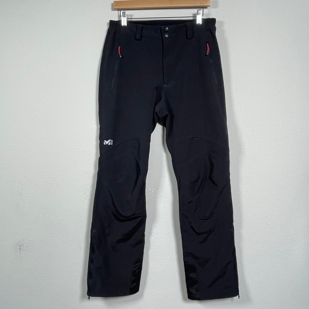 Millet Softshell Technical Pants Mens Medium Black Alpine Hiking Trekking 32x33